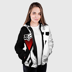 Куртка с капюшоном женская FOX RACING - ФОКС ЧЕРНЫЙ И БЕЛЫЙ, цвет: 3D-черный — фото 2