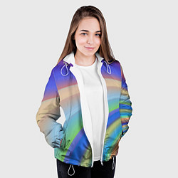 Куртка с капюшоном женская Все цвета радуги, цвет: 3D-белый — фото 2