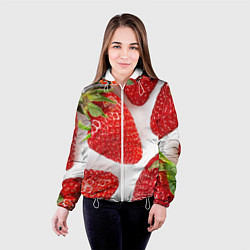 Куртка с капюшоном женская Strawberries, цвет: 3D-белый — фото 2