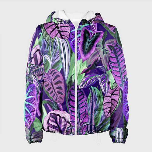 Женская куртка Цветы Яркие Тропики / 3D-Белый – фото 1