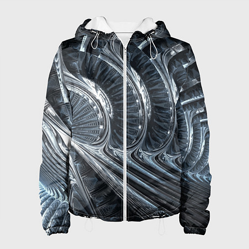 Женская куртка Фрактальный абстрактный паттерн Броня Fractal Abst / 3D-Белый – фото 1