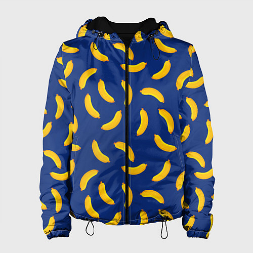 Женская куртка Banana style Банана стайл, веселый банановый патте / 3D-Черный – фото 1