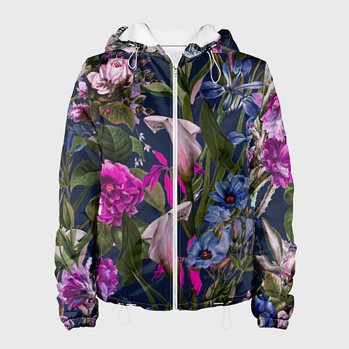 Женская куртка Цветы Таинственные / 3D-Белый – фото 1