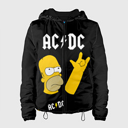 Куртка с капюшоном женская AC DC ГОМЕР СИМПСОН SIMPSONS, цвет: 3D-черный