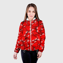 Куртка с капюшоном женская LOVING HEARTS, цвет: 3D-белый — фото 2