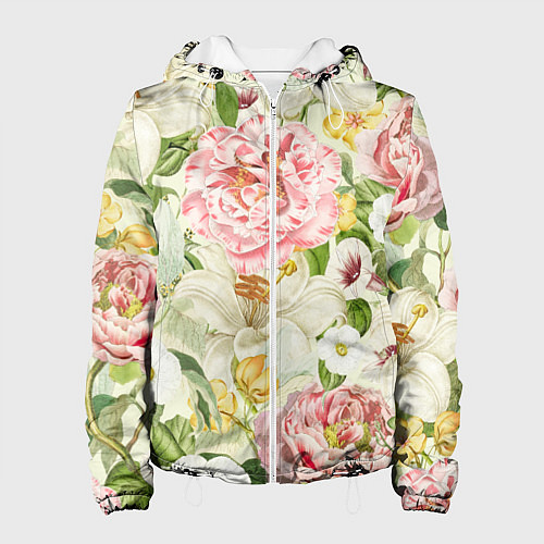 Женская куртка Цветы Жаркое Лето / 3D-Белый – фото 1