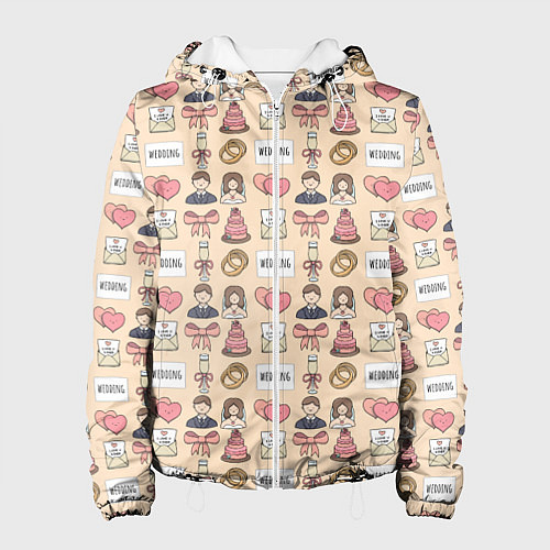 Женская куртка День жениха и невесты / 3D-Белый – фото 1