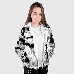 Куртка с капюшоном женская Моб психо 100 паттерн, цвет: 3D-белый — фото 2