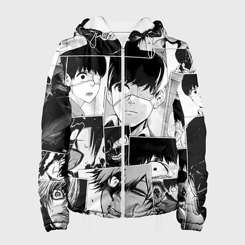 Женская куртка Токийский гуль паттерн / 3D-Белый – фото 1