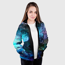 Куртка с капюшоном женская Неоновые облака neon clouds, цвет: 3D-черный — фото 2