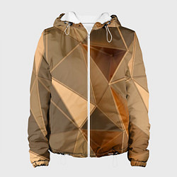 Куртка с капюшоном женская Золотые 3D треугольники, цвет: 3D-белый