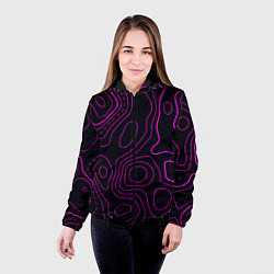 Куртка с капюшоном женская THE ILLUSION OF PURPLE LINES, цвет: 3D-черный — фото 2