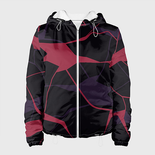 Женская куртка Розово-сиреневые линии / 3D-Белый – фото 1