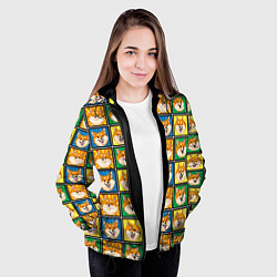 Куртка с капюшоном женская Разноцветная плитка сибы, цвет: 3D-черный — фото 2