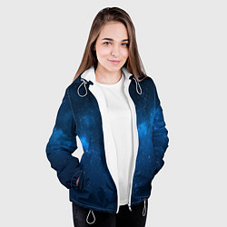 Куртка с капюшоном женская Космическая ночь, цвет: 3D-белый — фото 2