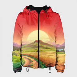 Куртка с капюшоном женская Дорога к солнцу, цвет: 3D-черный