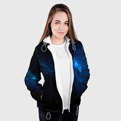 Куртка с капюшоном женская Звезды сквозь облака, цвет: 3D-белый — фото 2