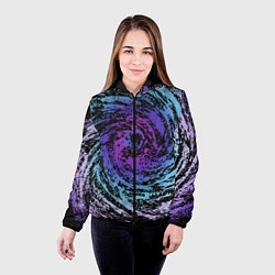 Куртка с капюшоном женская Галактика Неон, цвет: 3D-черный — фото 2