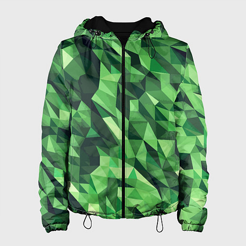 Женская куртка Объёмный полигональный камуфляж / 3D-Черный – фото 1