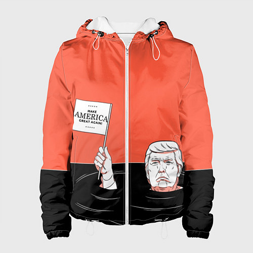 Женская куртка Дональд Трамп - Make America Great Again / 3D-Белый – фото 1
