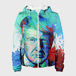 Куртка с капюшоном женская Дональд Трамп арт, цвет: 3D-белый