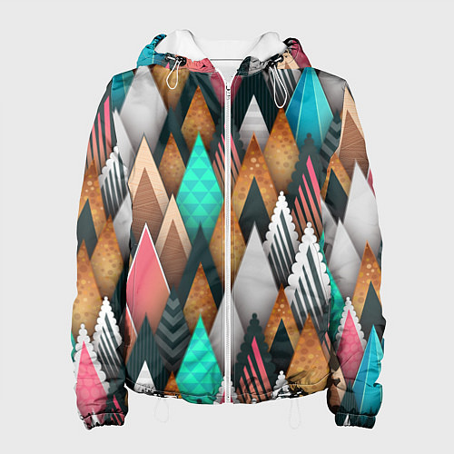 Женская куртка Абстрактный цветной лес / 3D-Белый – фото 1