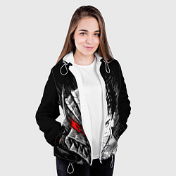 Куртка с капюшоном женская БЕРСЕРК ГАТС И ДОСПЕХИ, цвет: 3D-белый — фото 2