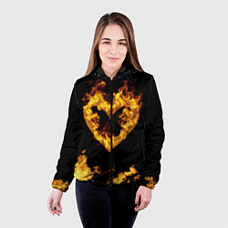Куртка с капюшоном женская Fire Heart, цвет: 3D-черный — фото 2