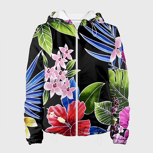 Женская куртка Floral vanguard composition Летняя ночь Fashion tr / 3D-Белый – фото 1
