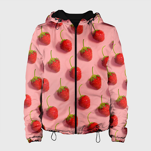 Женская куртка Strawberry Pattern / 3D-Черный – фото 1