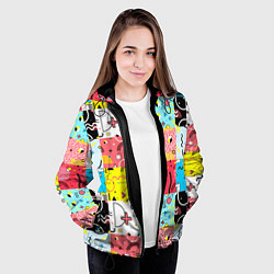 Куртка с капюшоном женская COLORED GEOMETRIC SHAPES, цвет: 3D-черный — фото 2