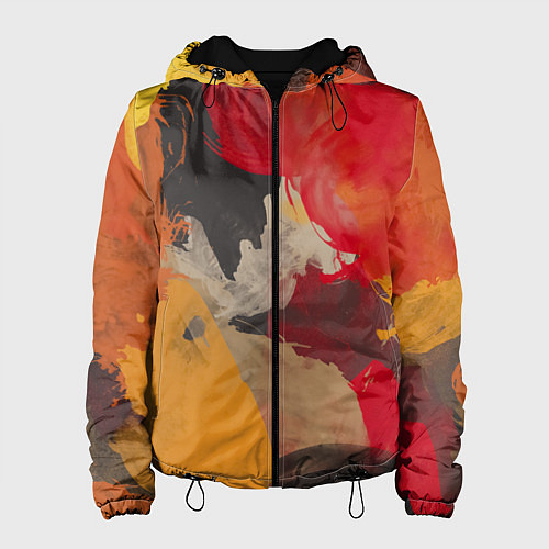 Женская куртка Мазки Акварелью / 3D-Черный – фото 1