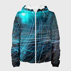 Женская куртка Неоновые волны и линии - Голубой