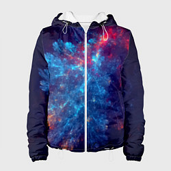 Куртка с капюшоном женская Космический Коралловый Риф, цвет: 3D-белый