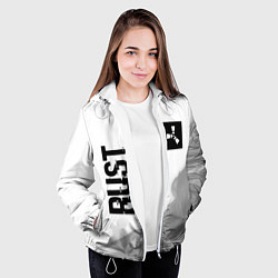 Куртка с капюшоном женская Rust Glitch на светлом фоне, цвет: 3D-белый — фото 2