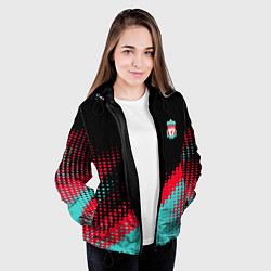 Куртка с капюшоном женская Ливерпуль краска, цвет: 3D-черный — фото 2