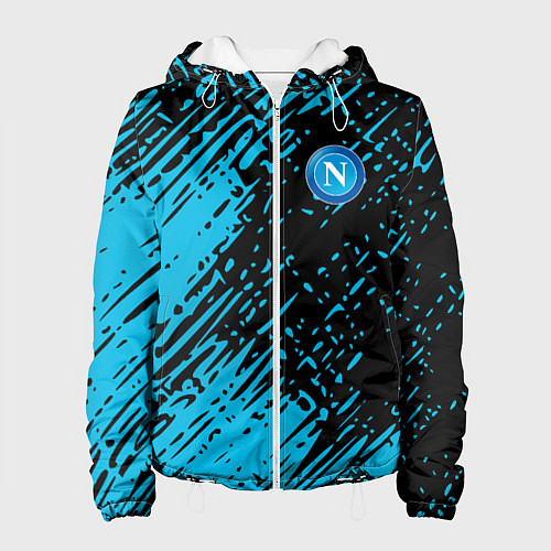 Женская куртка Napoli голубая textura / 3D-Белый – фото 1