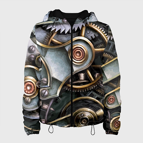 Женская куртка Механизм из шестерёнок в стиле Стимпанк / 3D-Черный – фото 1