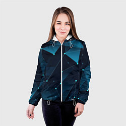 Куртка с капюшоном женская Кибернетические звёзды, цвет: 3D-белый — фото 2