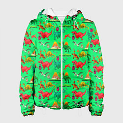 Куртка с капюшоном женская DINOSAURS OF THE JURASSIC PERIOD, цвет: 3D-белый