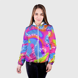 Куртка с капюшоном женская Барби и Кен паттерн костюм, цвет: 3D-белый — фото 2