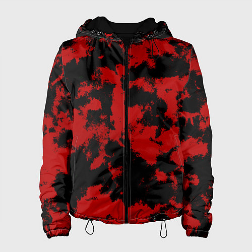 Женская куртка Черно-красная абстракция / 3D-Черный – фото 1
