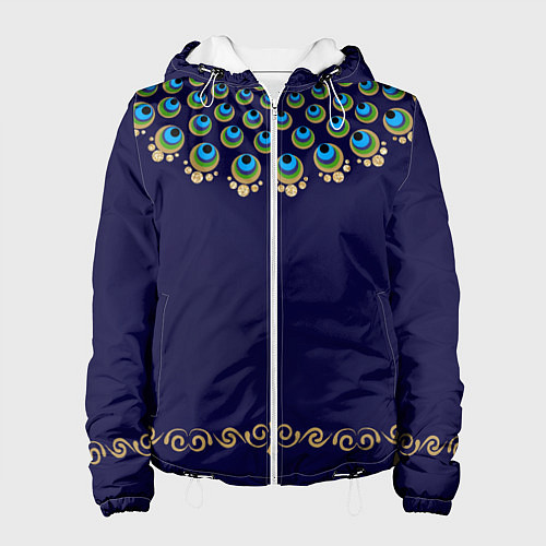 Женская куртка Павлиньи перья с вензелями / 3D-Белый – фото 1