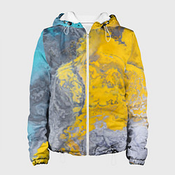 Куртка с капюшоном женская Извержение Красок, цвет: 3D-белый