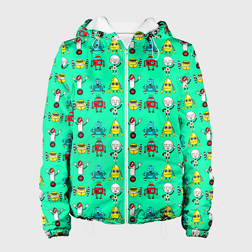 Женская куртка COLORFUL ROBOTS / 3D-Белый – фото 1