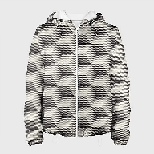 Женская куртка 3D Куб Оптическая иллюзия 3D Cube / 3D-Белый – фото 1