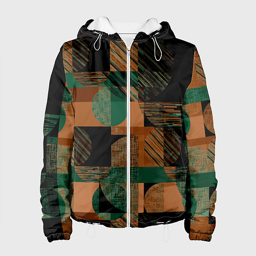 Женская куртка Текстурированный абстрактный, геометрический принт / 3D-Белый – фото 1