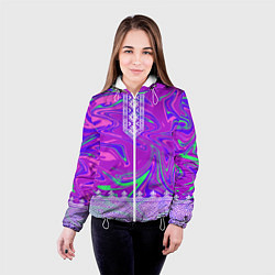 Куртка с капюшоном женская Славянская рубаха с разводами, цвет: 3D-белый — фото 2