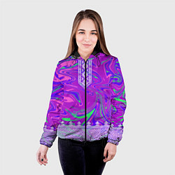 Куртка с капюшоном женская Славянская рубаха с разводами, цвет: 3D-черный — фото 2