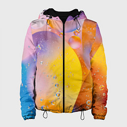 Женская куртка Абстрактные фигуры и пузырьки - Оранжевый